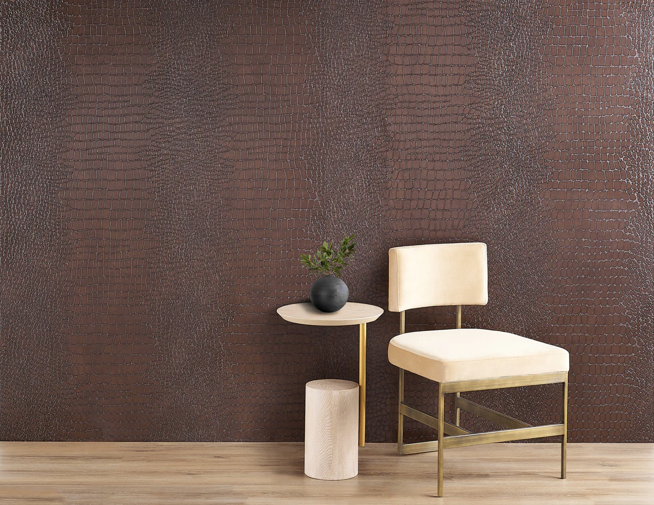 10845 | Vinyl Crocodile Rock, Olive Green - Phillip Jeffries Wallpaper - Image 3