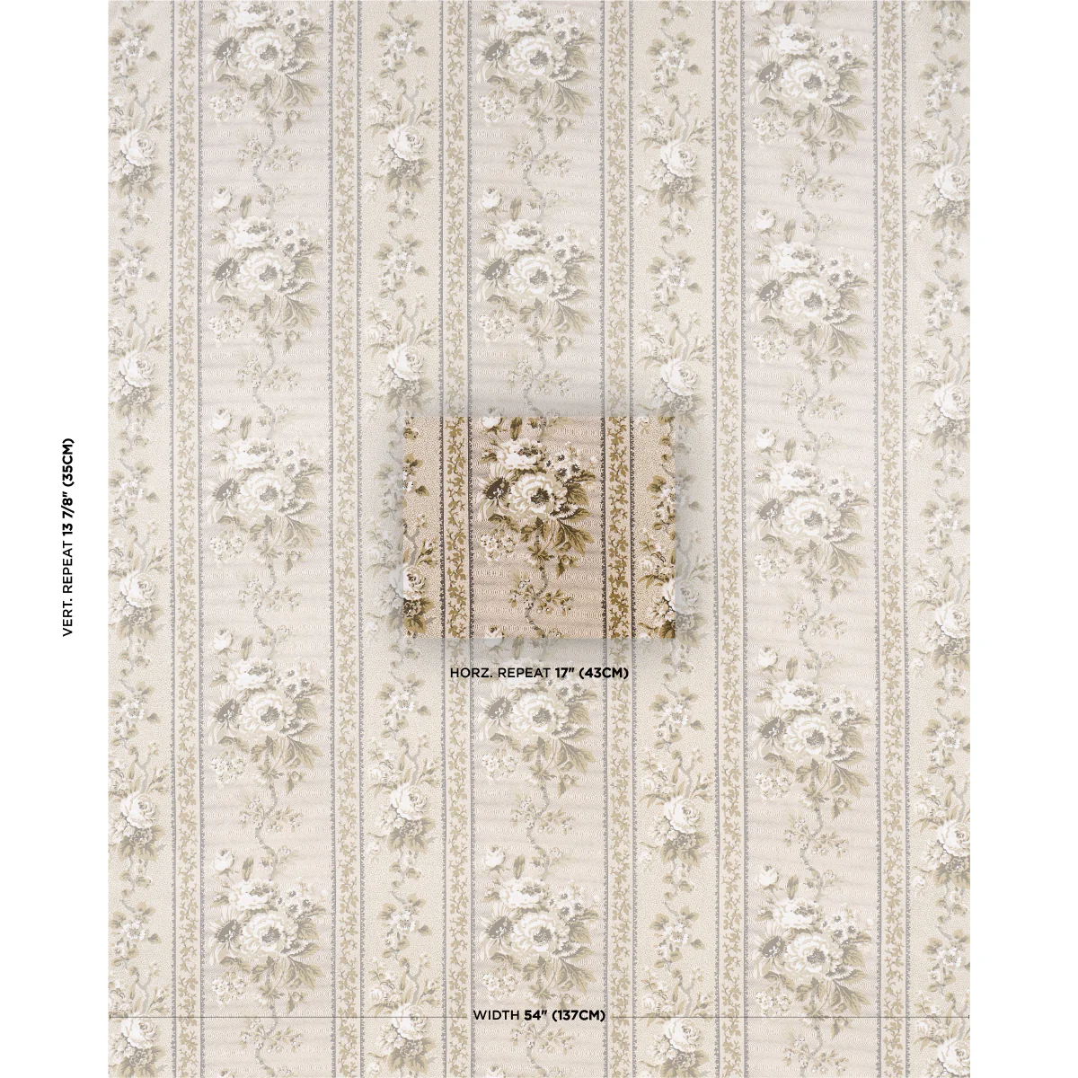 182041 | Elizabeth Chintz, Neutral - Schumacher Fabric - Image 2