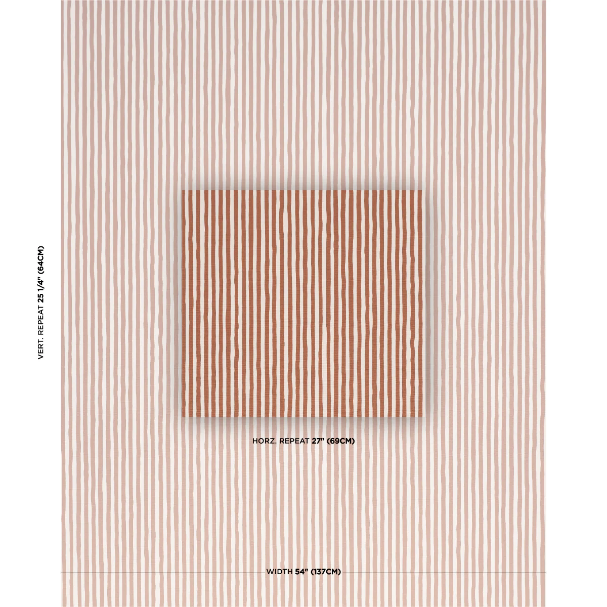 182551 | Chaney Stripe, Terracotta - Schumacher Fabric - Image 2
