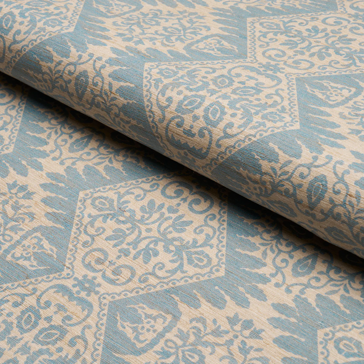 182701 | Berkeley Hand Printed Silk, Cornflower - Schumacher Fabric - Image 4
