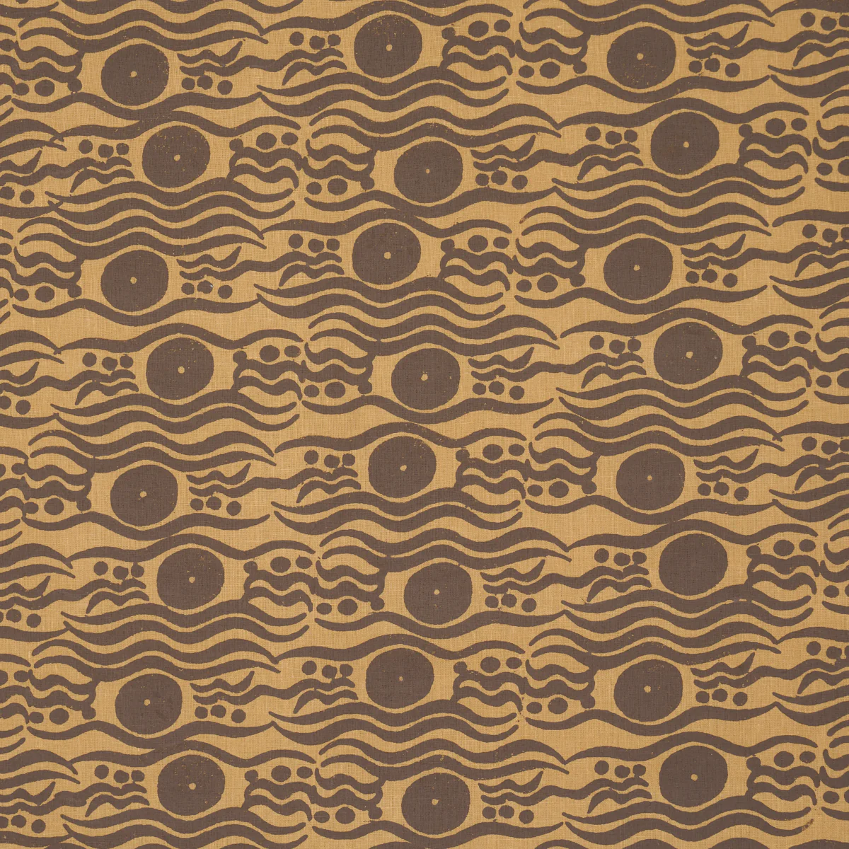 182740 | Bosphorus Hand Block, Ochre & Brown - Schumacher Fabric