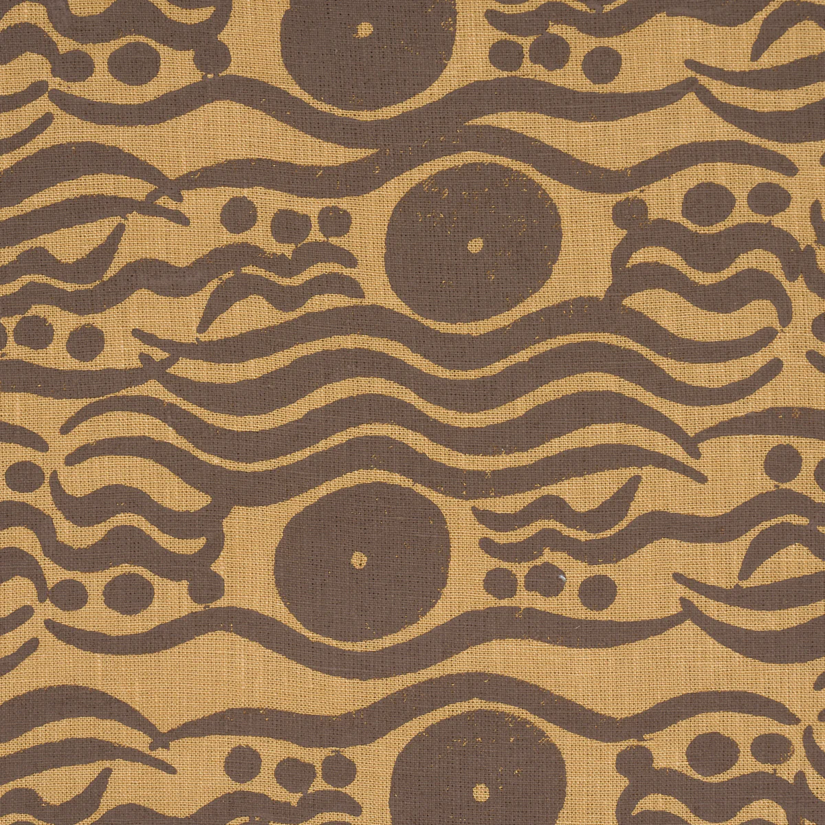 182740 | Bosphorus Hand Block, Ochre & Brown - Schumacher Fabric - Image 3