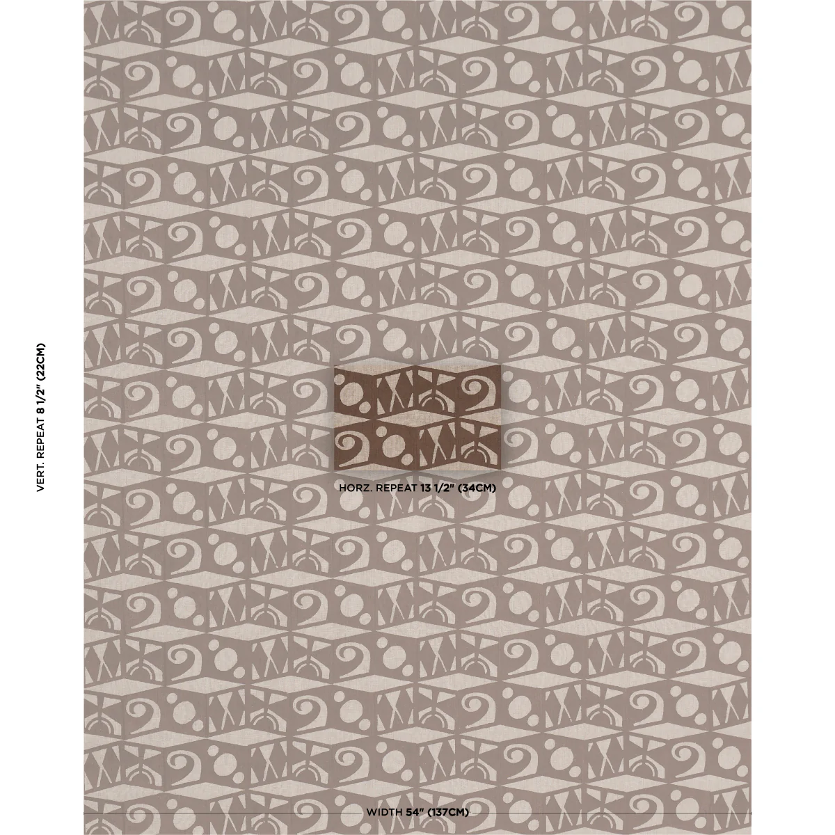 182760 | Tarot Hand Block, Brown - Schumacher Fabric - Image 2