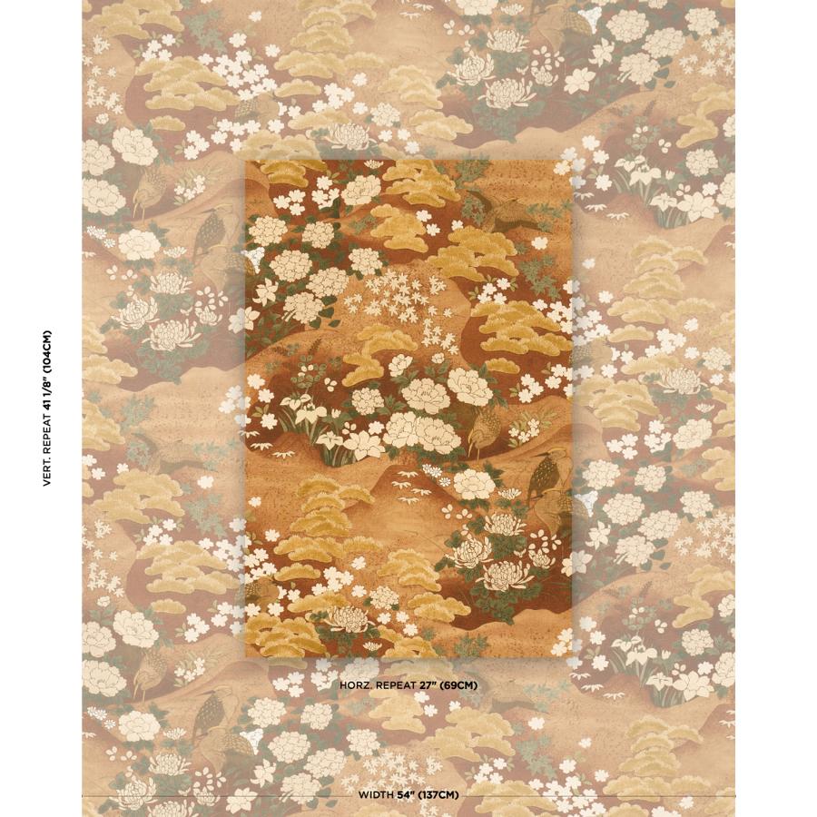 182872 | Golden Hills, Burgundy - Schumacher Fabric - Image 2