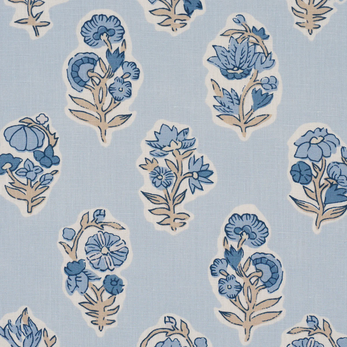 182892 | Anessa Hand Screen Print, Blue - Schumacher Fabric - Image 3