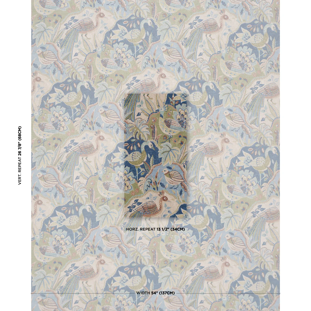 182932 | Soraya, Blue - Schumacher Fabric - Image 2