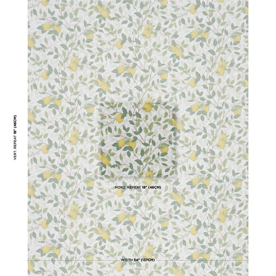 182950 | Citrontrad, Ivory And Leaf - Schumacher Fabric - Image 2