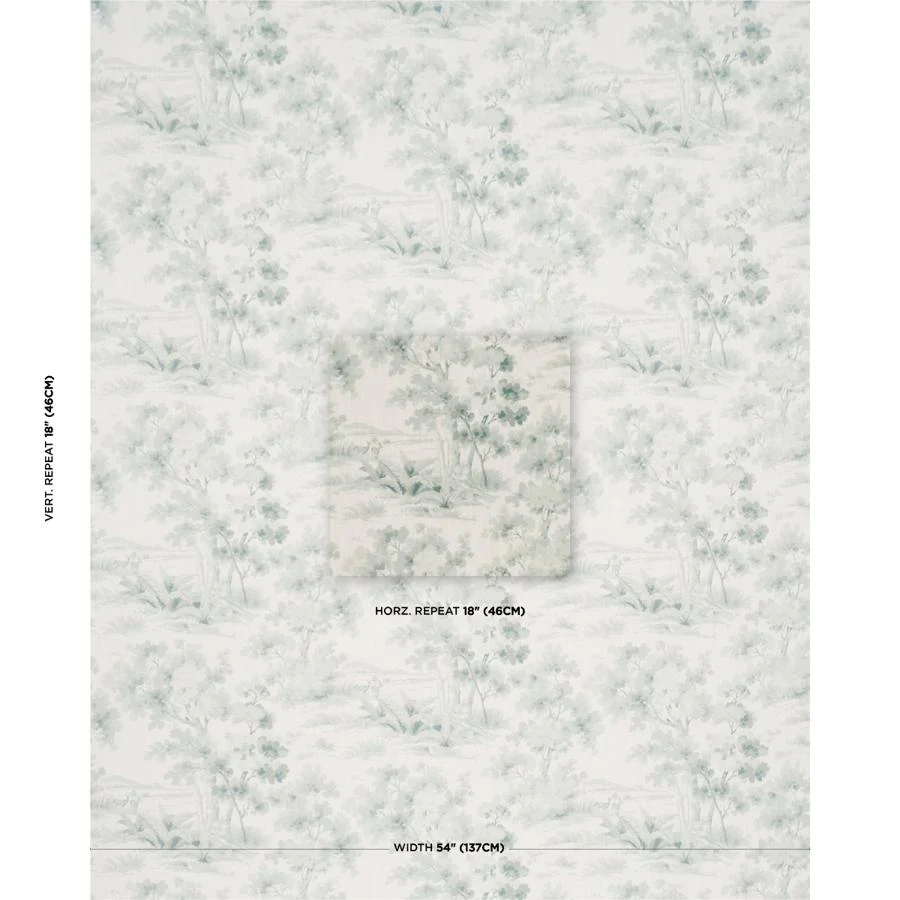 182960 | Countryside Morning, Green - Schumacher Fabric - Image 2
