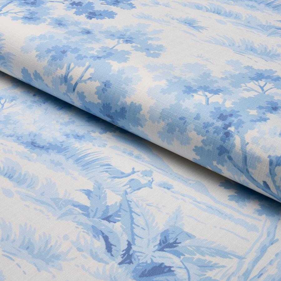 182962 | Countryside Morning, Blue And White - Schumacher Fabric - Image 4