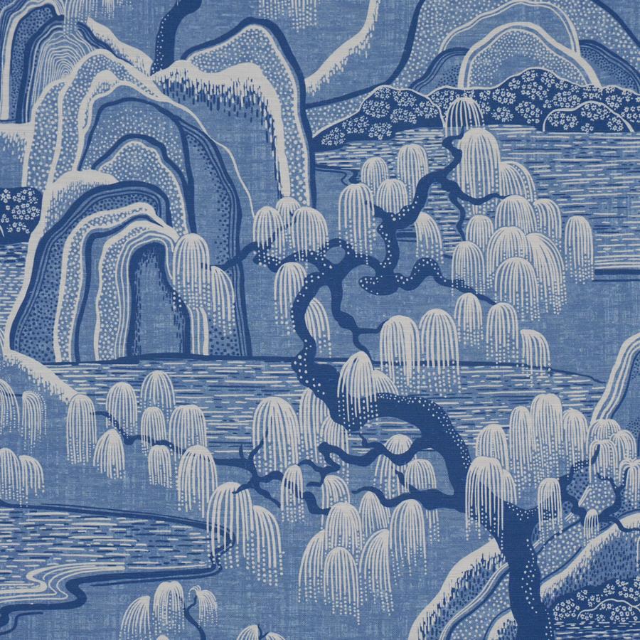 183012 | Indigo Garden, Blue And White - Schumacher Fabric - Image 3