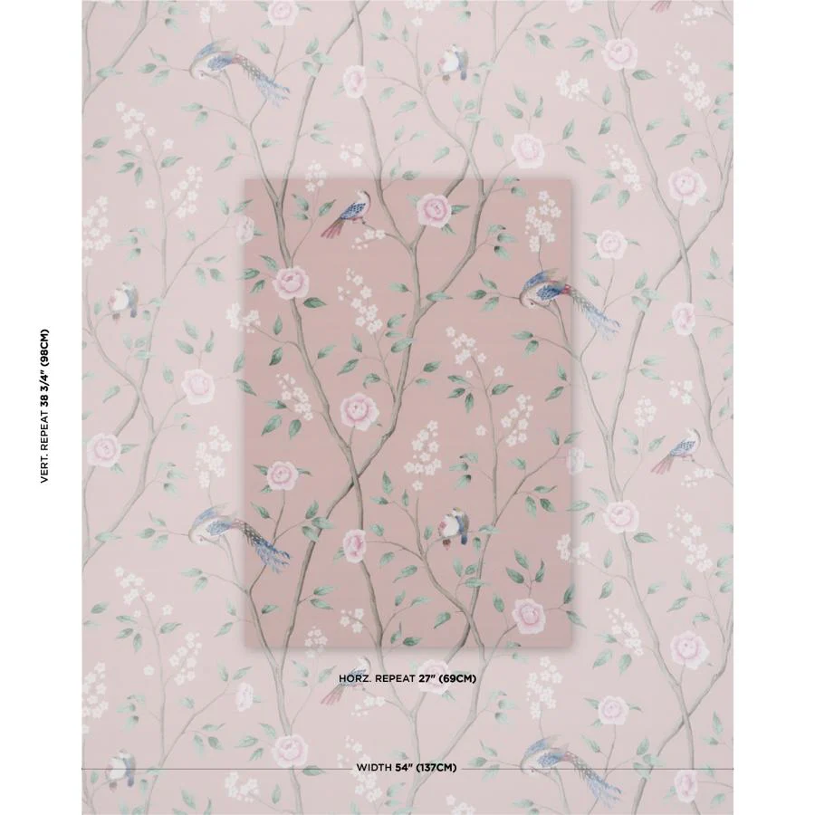 183031 | Paradise Birds, Blush - Schumacher Fabric - Image 2