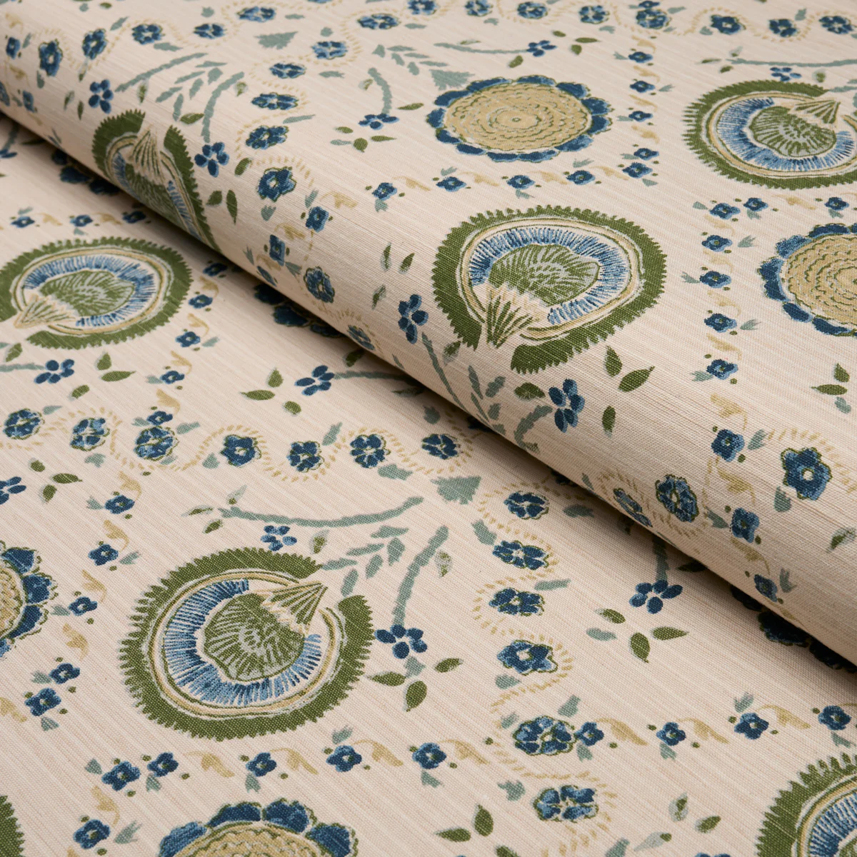 183052 | Athena Hand-Screen Print, Green - Schumacher Fabric - Image 4