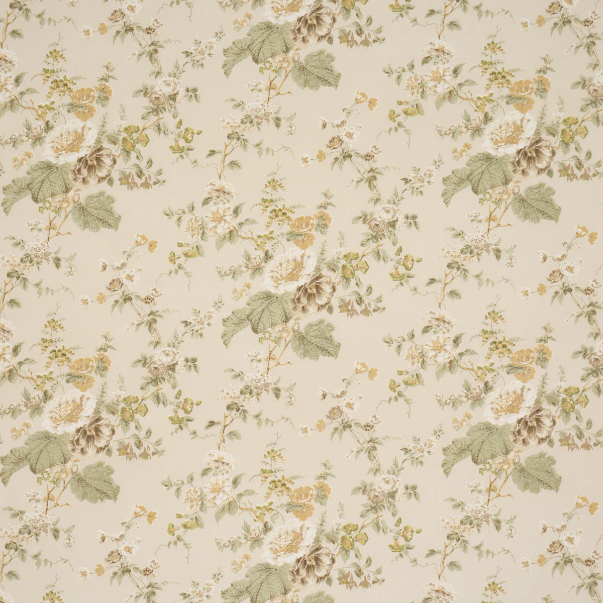 183131 | Midsummer Hollyhock, Citron - Schumacher Fabric