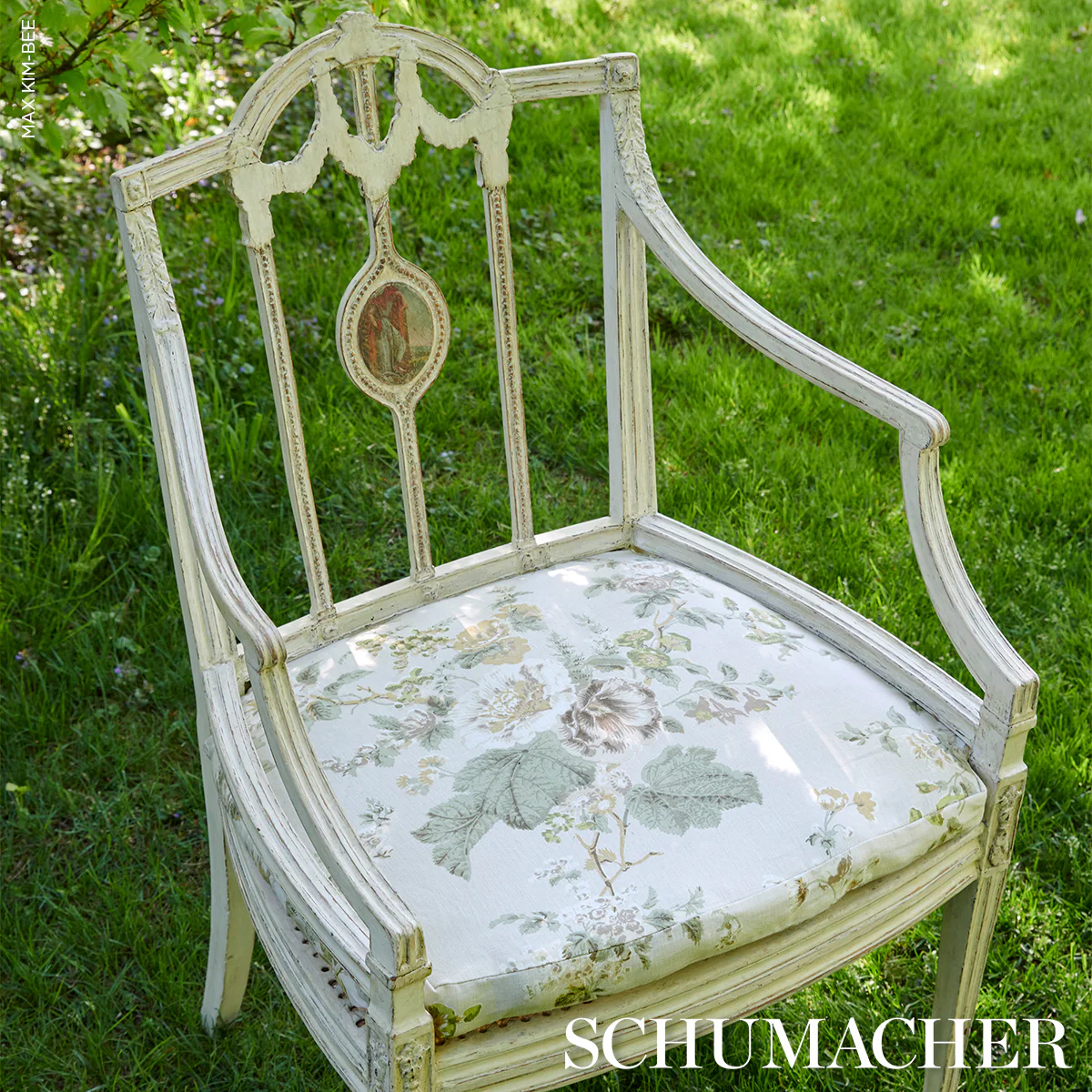 183131 | Midsummer Hollyhock, Citron - Schumacher Fabric - Image 6