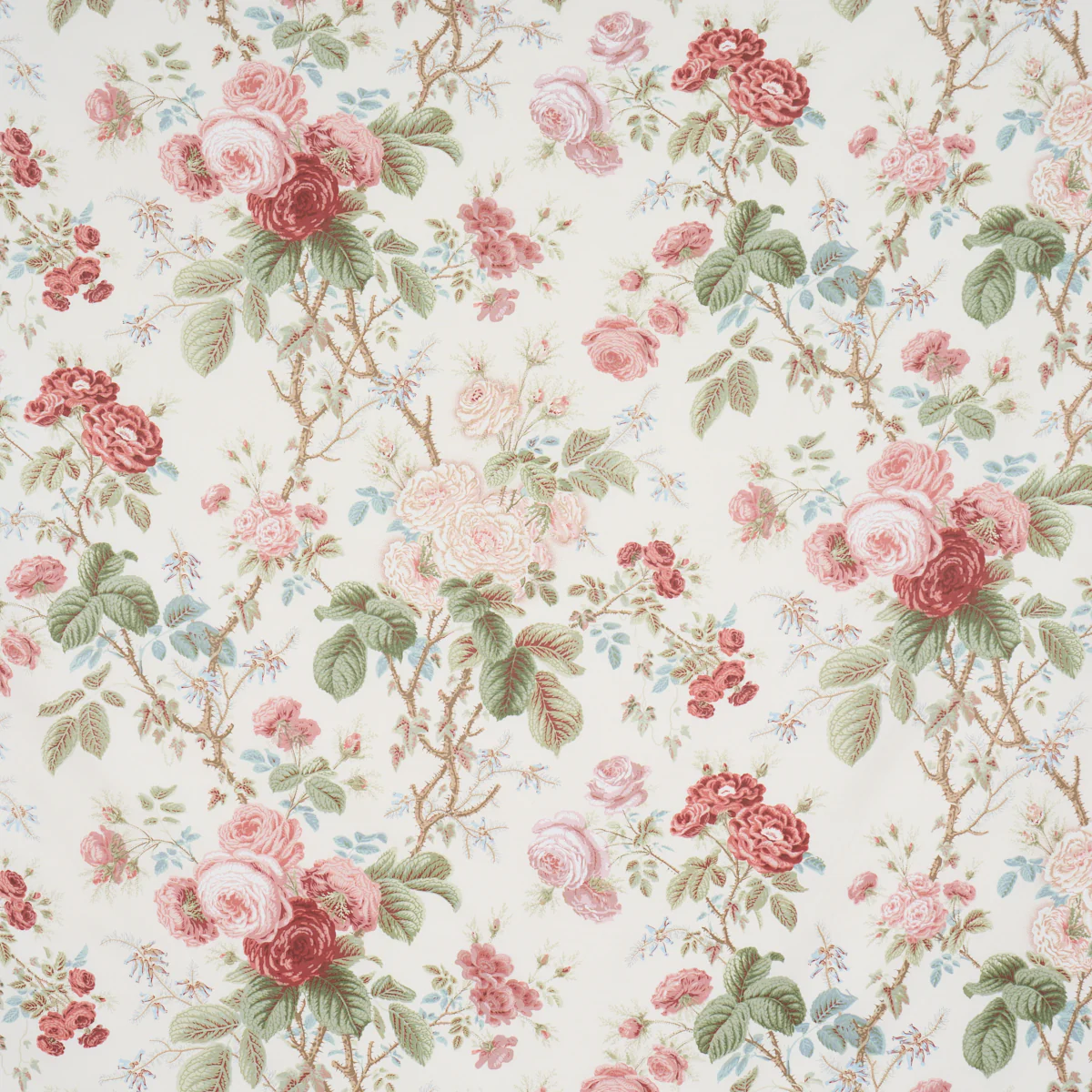 183142 | She Walks In Beauty Chintz, Rose - Schumacher Fabric
