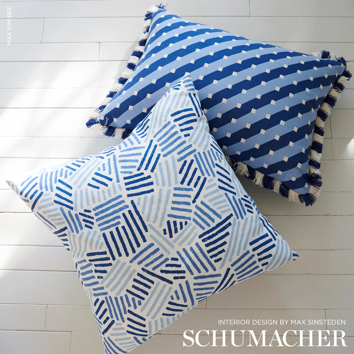 183161 | Hatchmark Hand Print, Blues - Schumacher Fabric - Image 6
