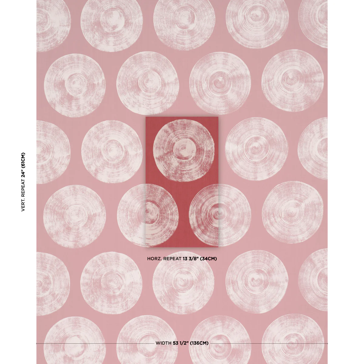 183182 | Painted Circles, Red - Schumacher Fabric - Image 2