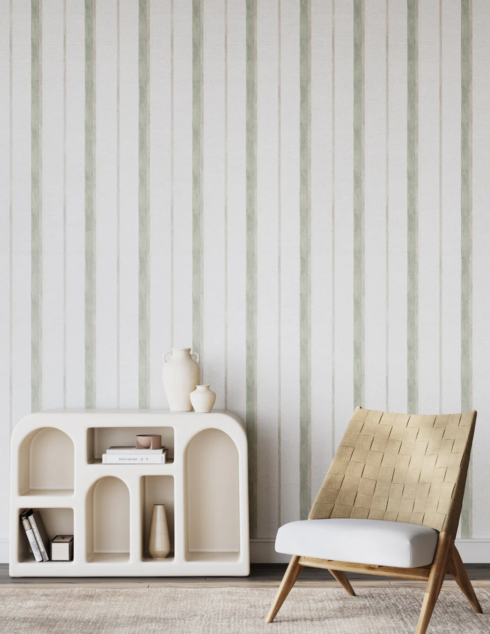 27504 | Saint-Tropez Stripe, Sage Soiree on Glam Grass - Phillip Jeffries Wallpaper - Image 3