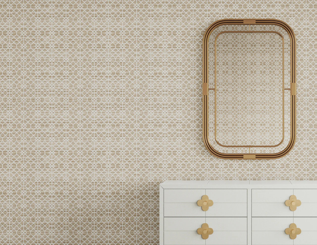35503 | Garden Gate, Harvest Frame on Glam Grass - Phillip Jeffries Wallpaper - Image 3