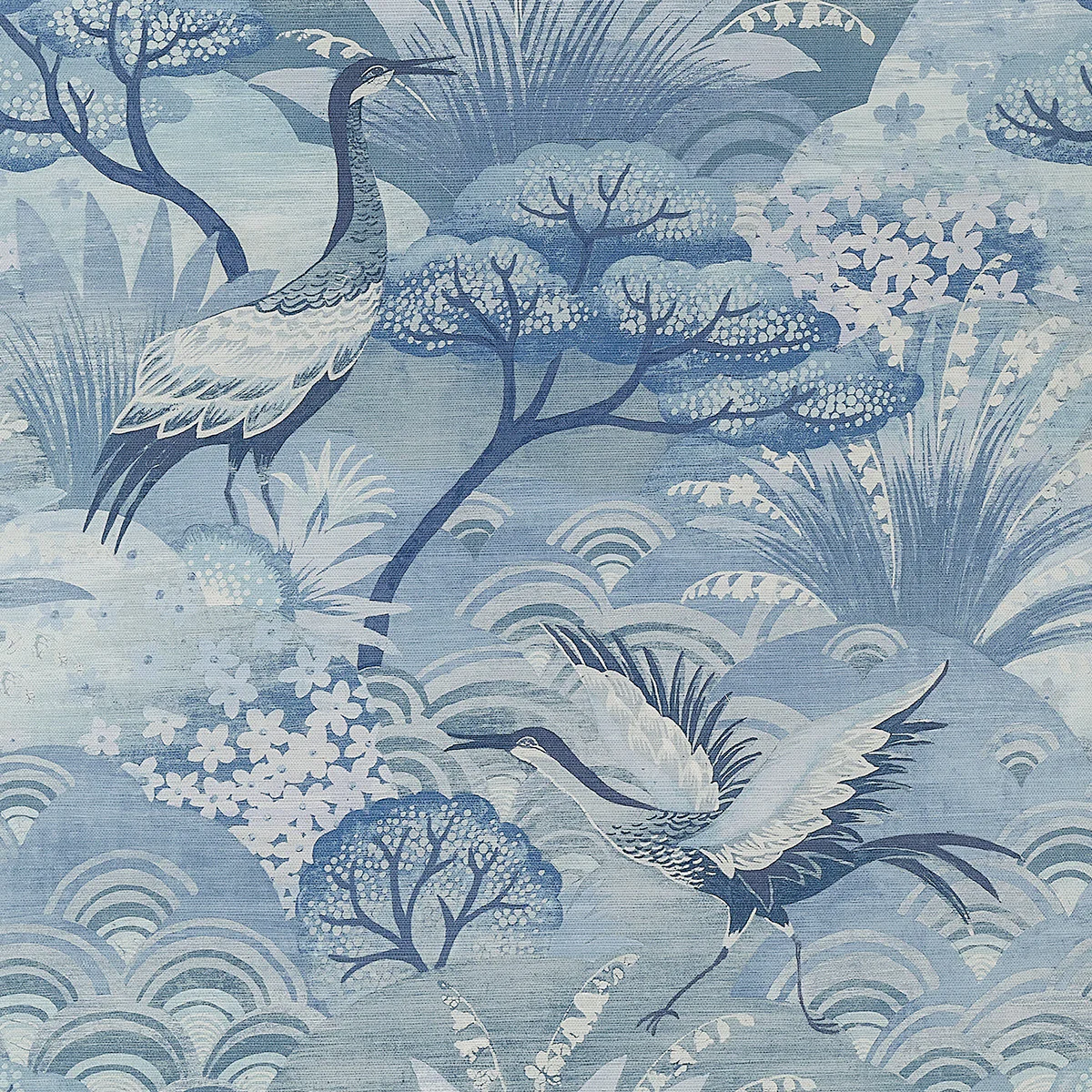 35607 | Fable, Enchanted Blues on Manila Hemp - Phillip Jeffries Wallpaper