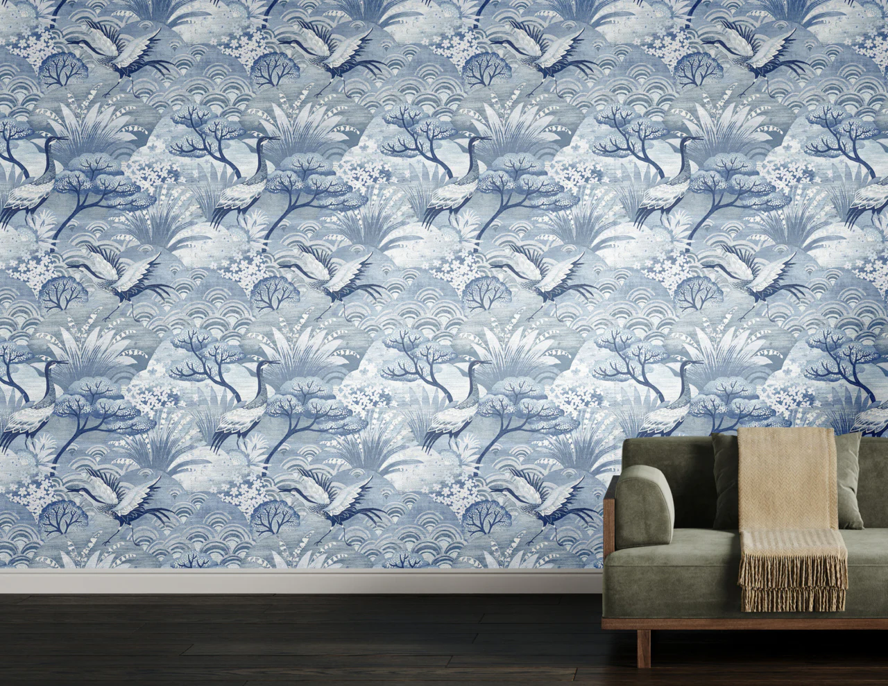 35607 | Fable, Enchanted Blues on Manila Hemp - Phillip Jeffries Wallpaper - Image 3