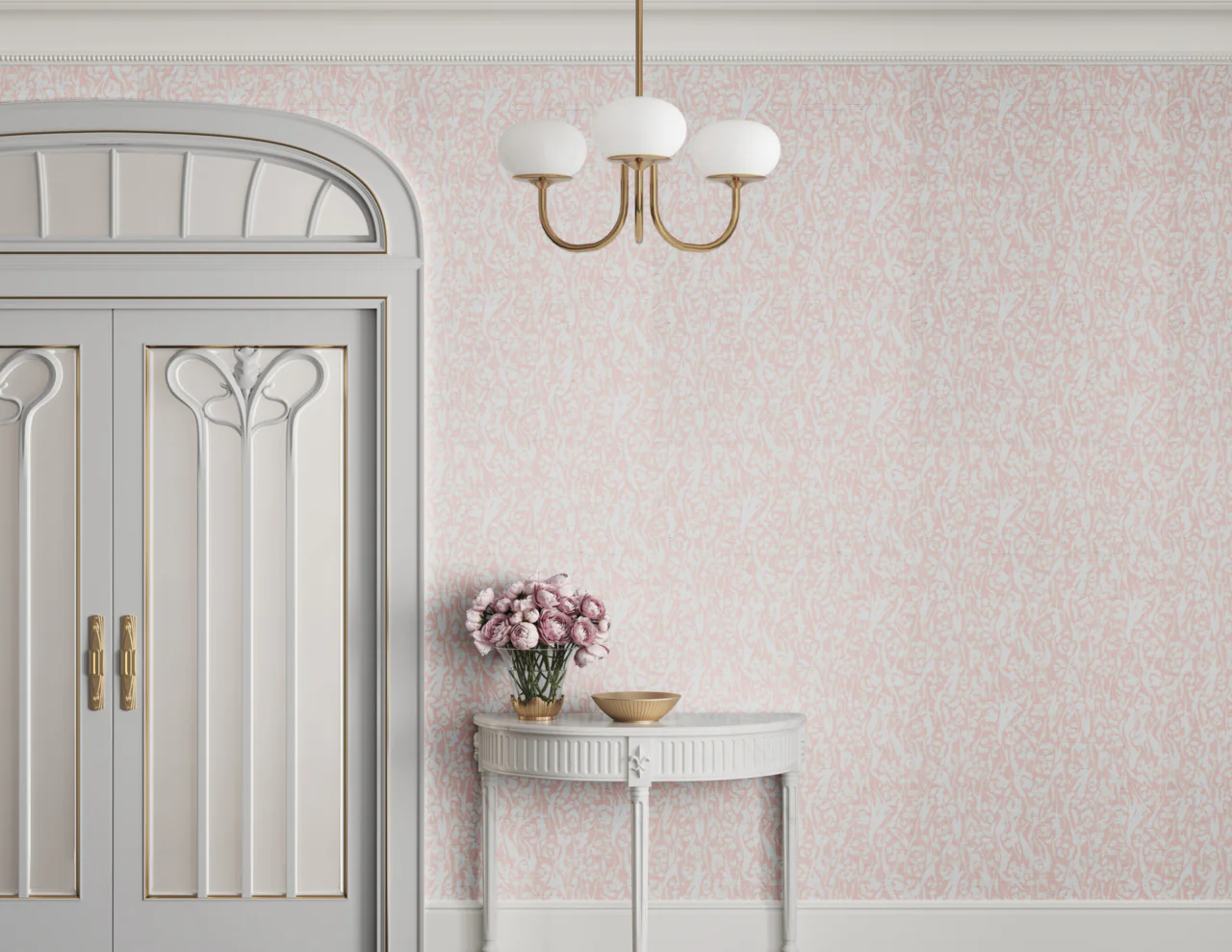 40603 | Charmed, Whispering Rose on Glam Grass - Phillip Jeffries Wallpaper - Image 3