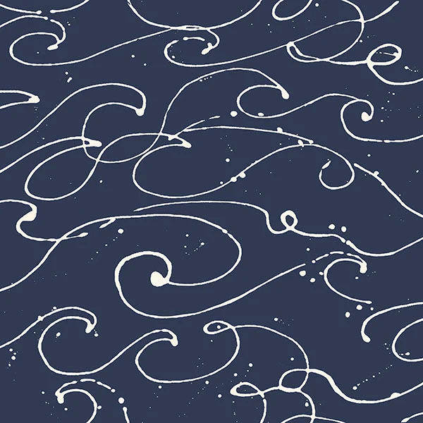 4071-71004 | Blue Heron, Kuroshio Navy Ocean Wave - Advantage Wallpaper