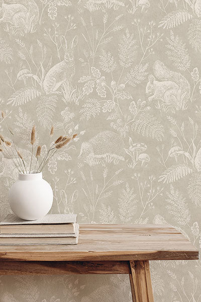 4164-M1800 | Westbury Forest, Woodland Light Grey Toile - Advantage Wallpaper - Image 2