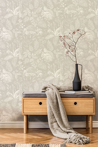 4164-M1800 | Westbury Forest, Woodland Light Grey Toile - Advantage Wallpaper - Image 3