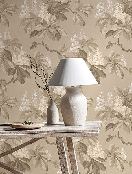 4164-M1820 | Westbury Forest, Chestnut Beige Floral - Advantage Wallpaper - Image 2