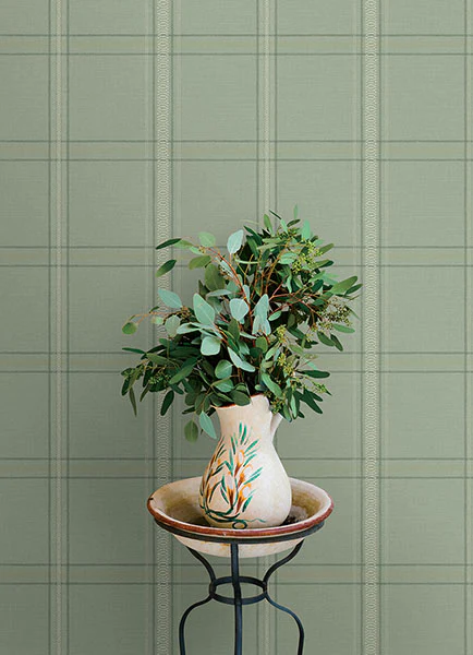 4169-27609 | Oak & Moss, Auberge Sage Plaid - Chesapeake Wallpaper - Image 3