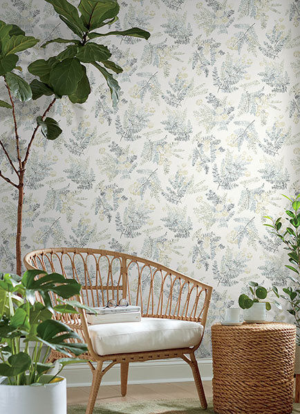 4169-83106 | Oak & Moss, Frith Sea Green Botanical - Chesapeake Wallpaper - Image 2