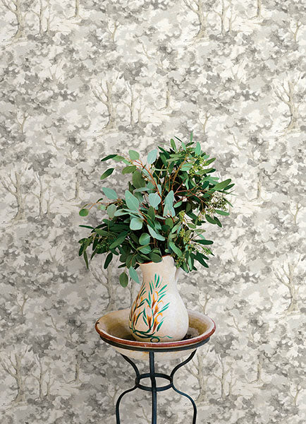 4169-83110 | Oak & Moss, Thicket Charcoal Forest - Chesapeake Wallpaper - Image 3