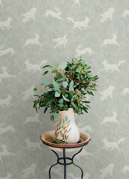 4169-83115 | Oak & Moss, Revelry Sage Forest Frolic - Chesapeake Wallpaper - Image 3