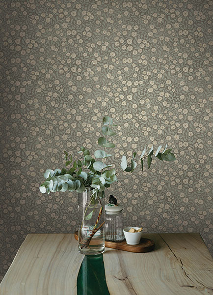 4169-83136 | Oak & Moss, Poppy Trail Aqua Floral - Chesapeake Wallpaper - Image 2