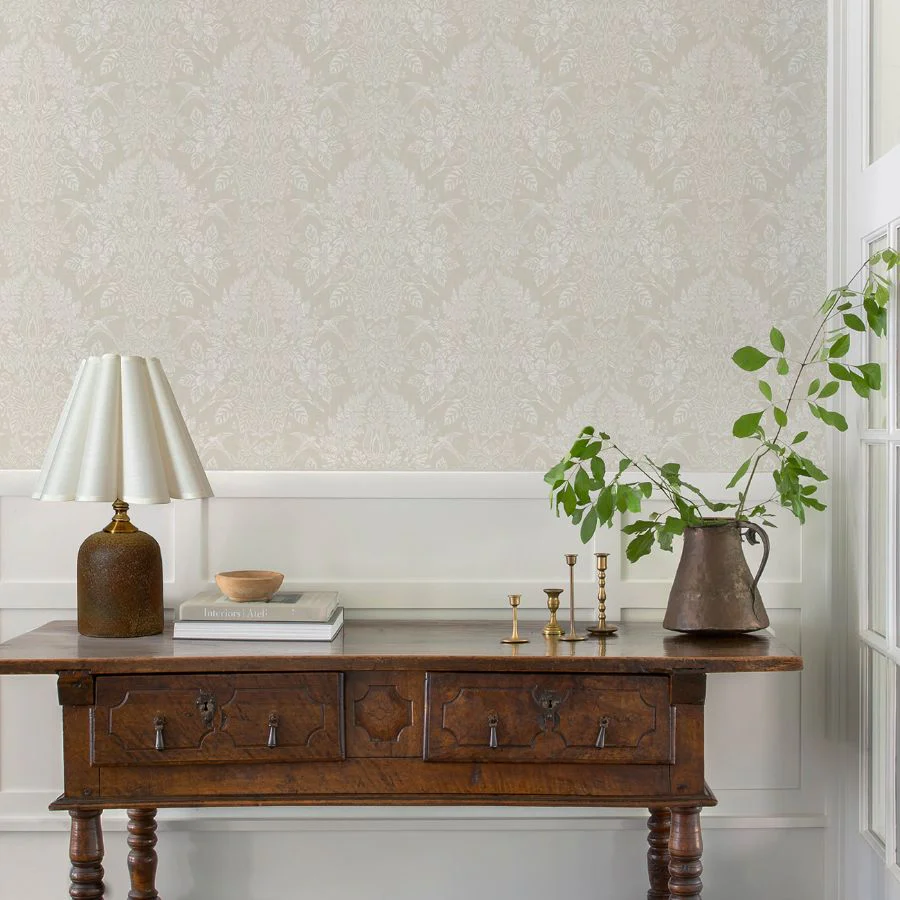 4173-27624 | Chris Loves Julia, Finch Ivory Woodland Damask - A-Street Wallpaper - Image 2
