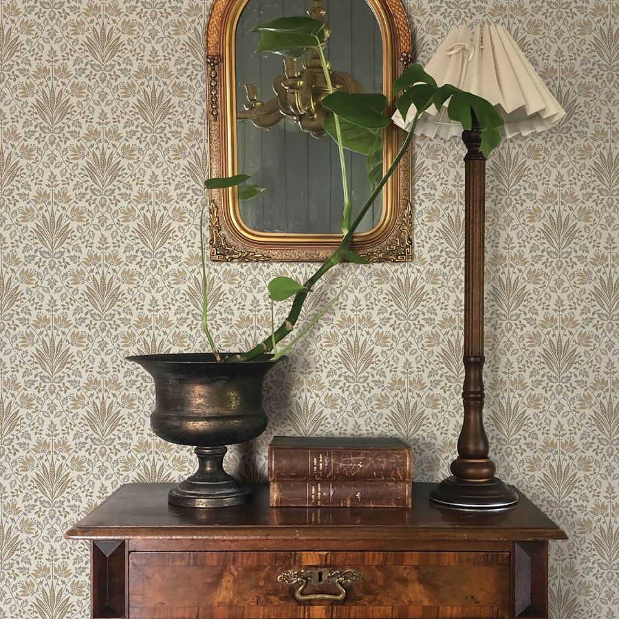 4173-27633 | Chris Loves Julia, Woodbury Brown Floral Damask - A-Street Wallpaper - Image 3