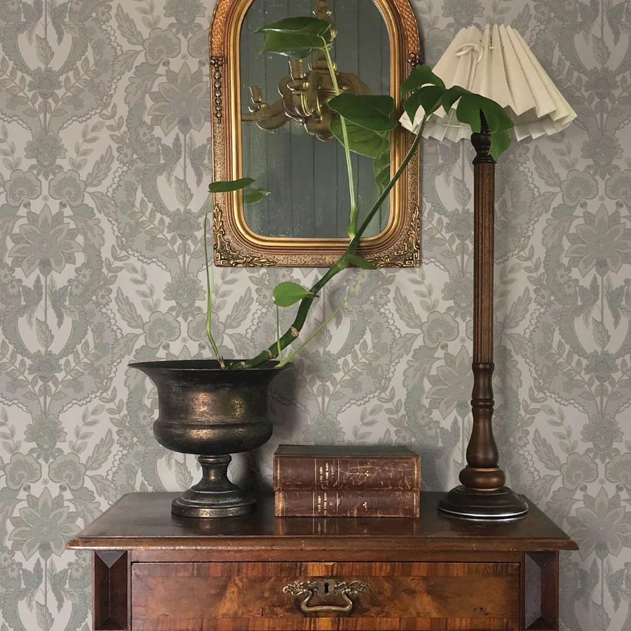 4173-27655 | Chris Loves Julia, Collins Light Blue Damask - A-Street Wallpaper - Image 3