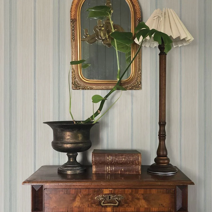 4173-27660 | Chris Loves Julia, Ames Light Blue Linen Stripe - A-Street Wallpaper - Image 3