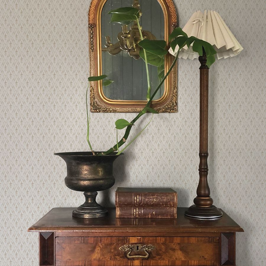 4173-27673 | Chris Loves Julia, Tillie Taupe Diamond Floral - A-Street Wallpaper - Image 3