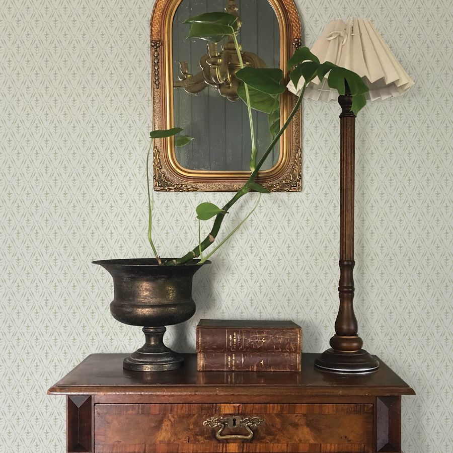 4173-27674 | Chris Loves Julia, Tillie Sage Diamond Floral - A-Street Wallpaper - Image 3