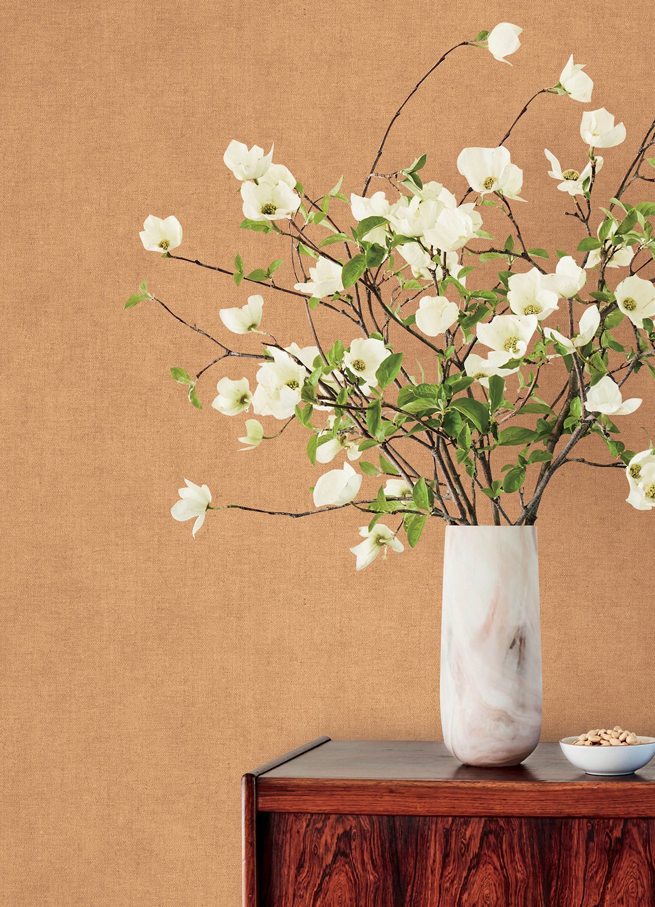 4193-7425 | Portofino, Nuovo Apricot Faux Linen - A-Street Wallpaper - Image 3