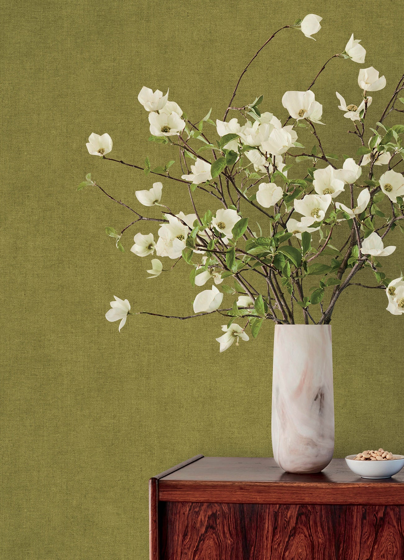 4193-7430 | Portofino, Nuovo Chartreuse Faux Linen - A-Street Wallpaper - Image 3