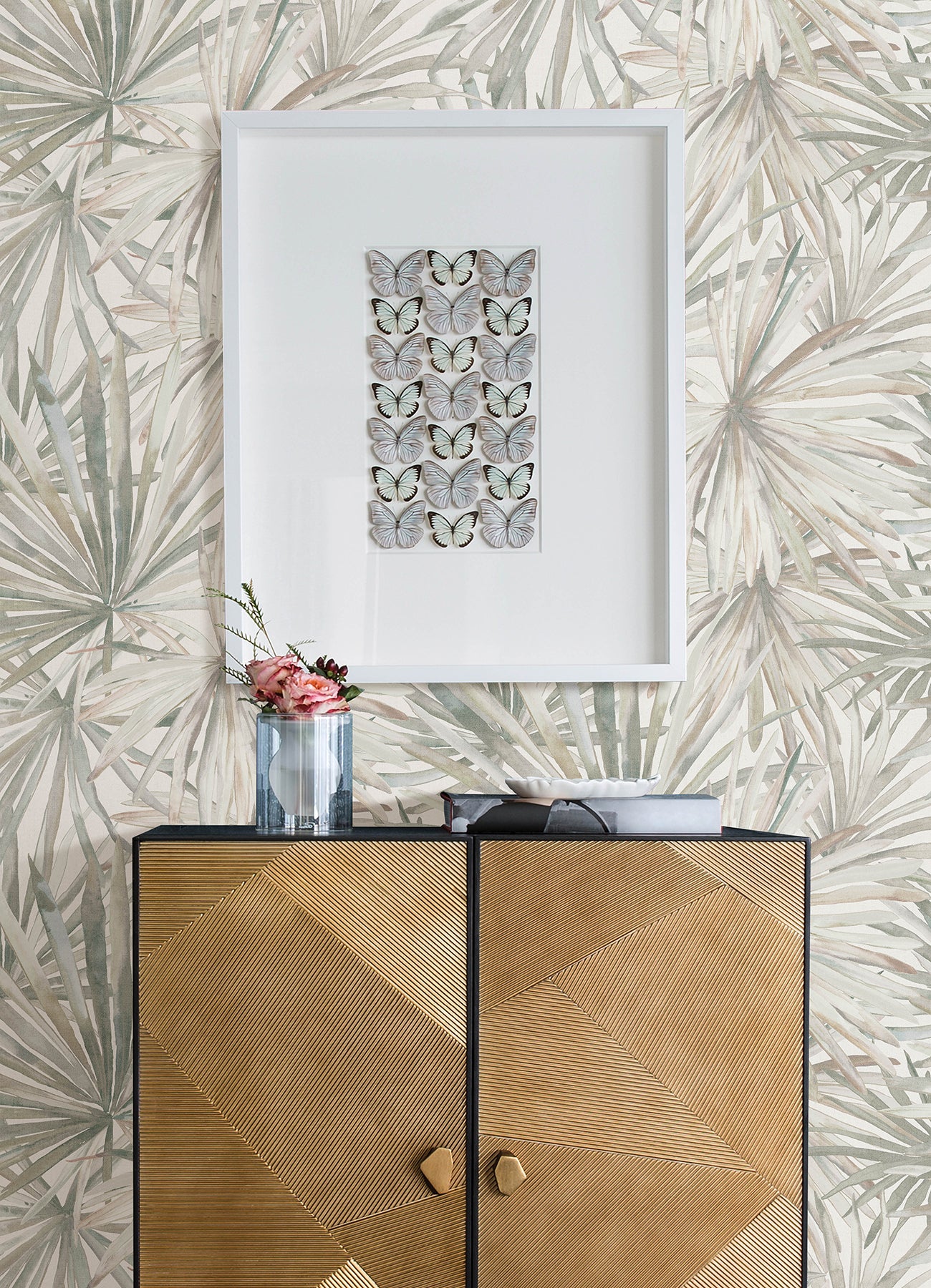 4193-7450 | Portofino, Corifa Cream Palm Leaf - A-Street Wallpaper - Image 3