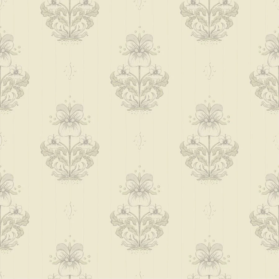 4201-48006 | Savanna, Gullvie Cream Pansies - A-Street Wallpaper