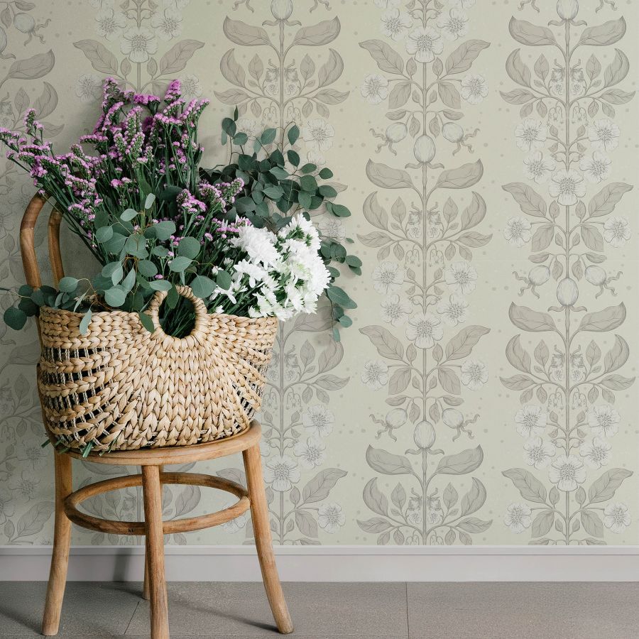 4201-48009 | Savanna, Rosa Cream Floral Columns - A-Street Wallpaper - Image 3