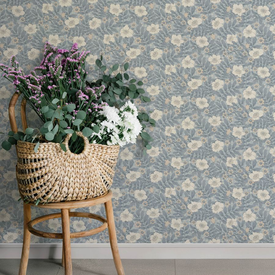 4201-48023 | Savanna, Maggan Blue Floral Trail - A-Street Wallpaper - Image 3