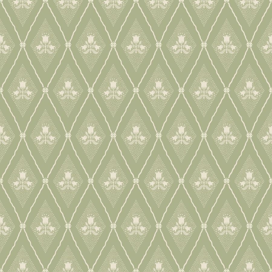 4201-48030 | Savanna, Alma Moss Diamond Floral - A-Street Wallpaper