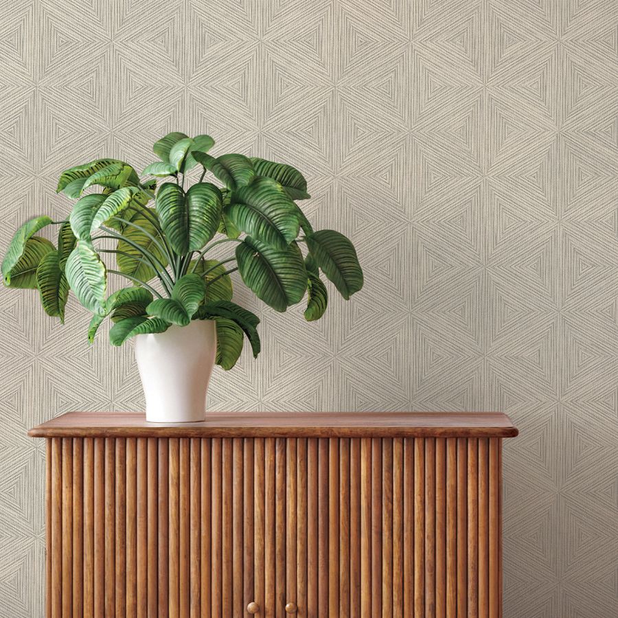 4202-571257 | Springhill, Anara Grey Geo Faux Grasscloth - A-Street Wallpaper - Image 3