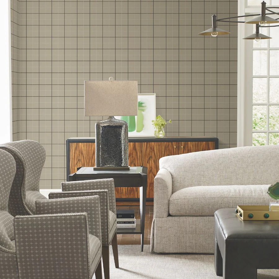 4211-83514 | Private Reserve, Tattersall Brown Plaid - Ronald Redding Wallpaper - Image 2